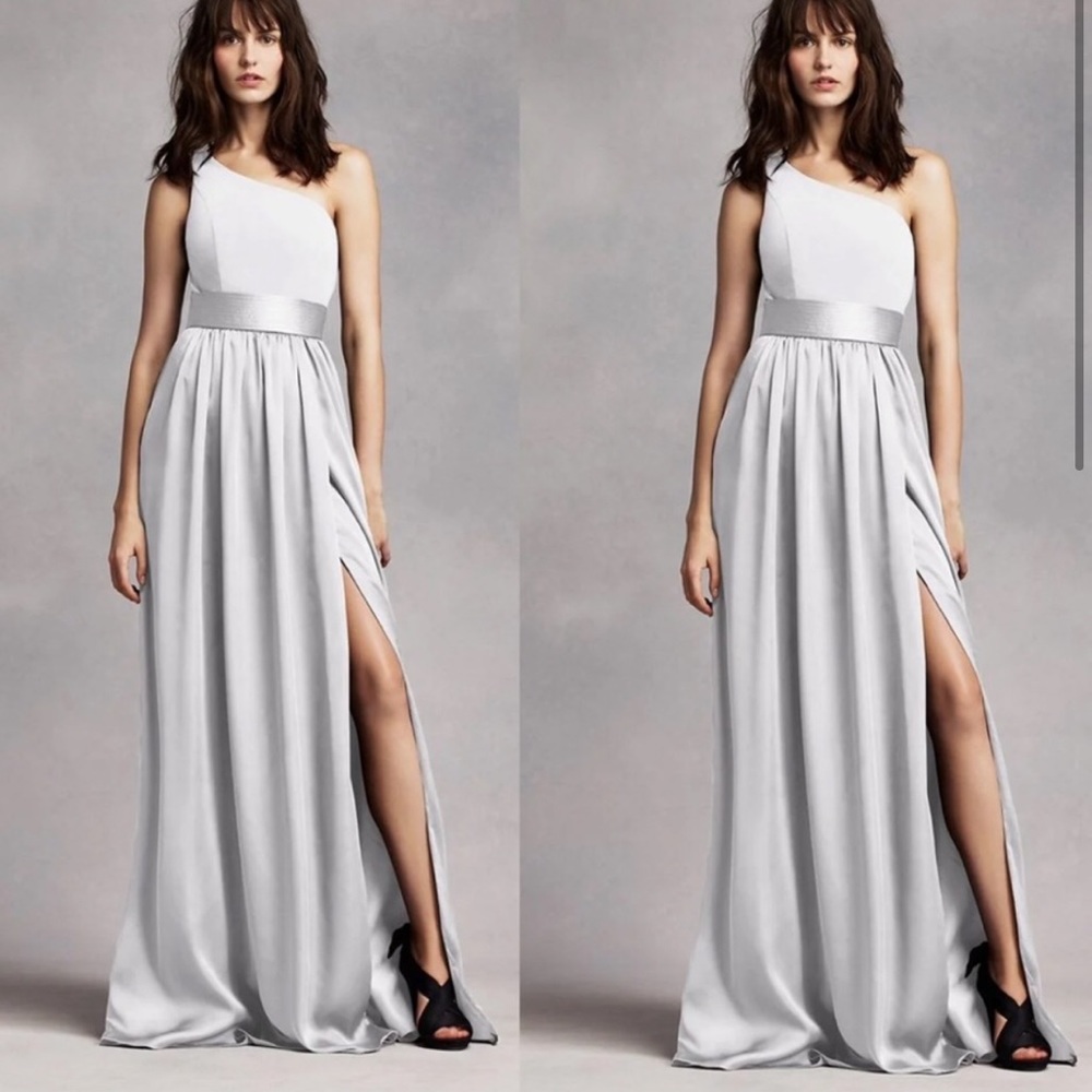 Vera Wang - One Shoulder Dress with Satin Sash